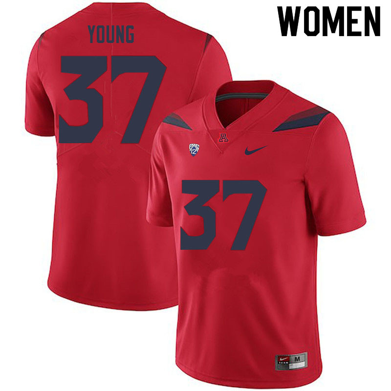 Women #37 Jaydin Young Arizona Wildcats College Football Jerseys Sale-Red